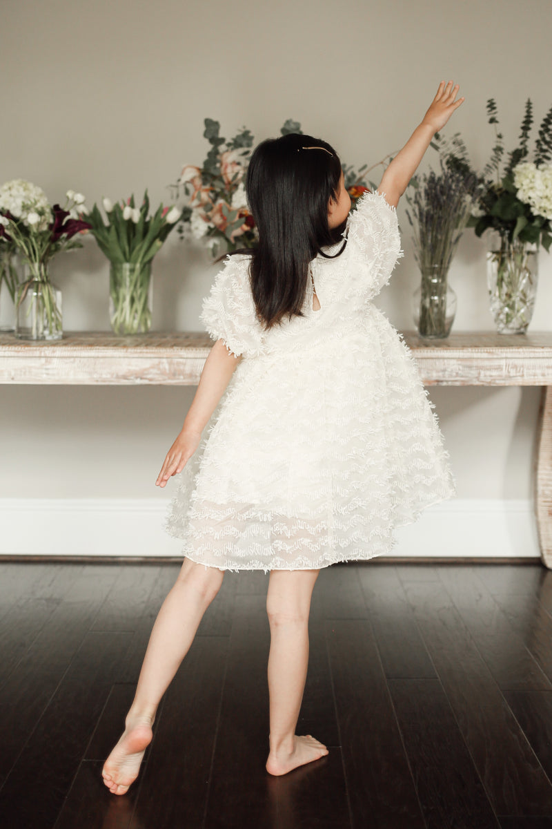 White frill shop frock for girl