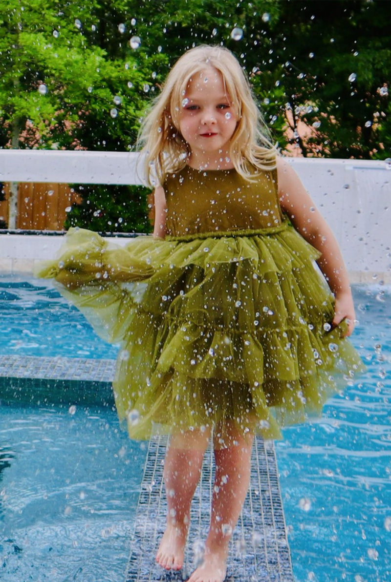 Little girl olive hot sale green dress